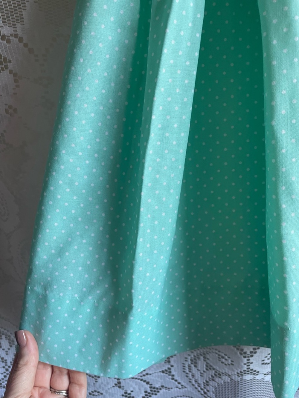 EDGEHILL COLLECTION Girl’s 4T Mint Green Polka Dot Dress with White Collar - Picture 6 of 10